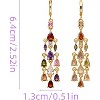 Vuskdtei18K Gold Plated Flower Dangle Earrings for Women, Hypoallergenic Cubic Zirconia Earrings, Elegant Chandelier Drop Earrings - 4 of 4