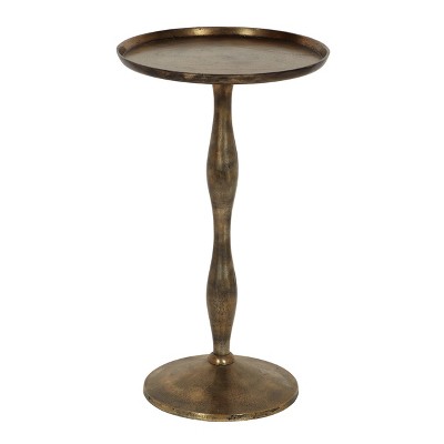 Metter Boho Glam Handcrafted Aluminum Accent Table Antique Brass - Christopher Knight Home