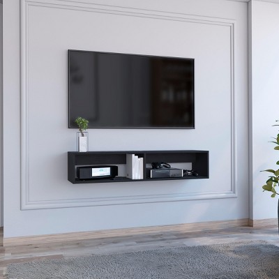 INFURNIC TV Stands and Consoles Floating TV Stand with Open Shelves and Cable Management for Modern Living Room, Black, 12.6"*47.7"*10"