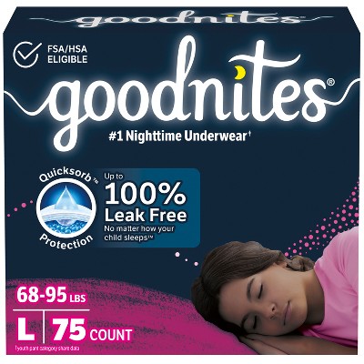 Goodnites Girls' Nighttime Underwear - (Select Size and Count)