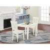 Linen White 3-Piece Wood Dining Set - Small Rectangular Table & 2 Modern Chairs - 2 of 4