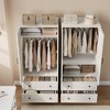 Armoire Wardrobe Closet with 2 Drawers,72" Wooden Wardrobe Cabinet with Hanging Rod, Tall Clothing Armoire Cabinet - 3 of 4
