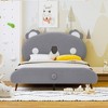 Full Size Upholstered Platform Bed with Koala-Shaped Headboard, Gray - 2 of 4