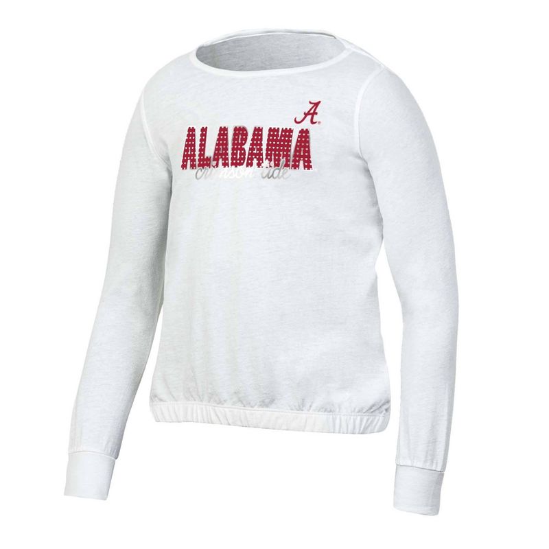 NCAA Alabama Crimson Tide Girls&#39; White Long Sleeve T-Shirt, 1 of 4