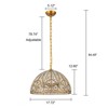 LLHZSY Retro Antique Sphere Crystal Chandelier Adjustable Dining Room Chandelier - Brass - W11 4/5"/17 4/5"/23 3/5" - 3 of 4