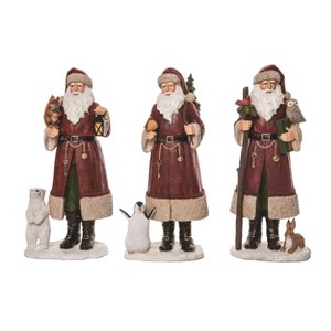 Transpac Resin Santa & Critter Decor Set of 3 Christmas Home Decorations - 1 of 1