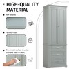 Tall Storage Cabinet with Three Drawers for Bathroom/Office White - 4 of 4