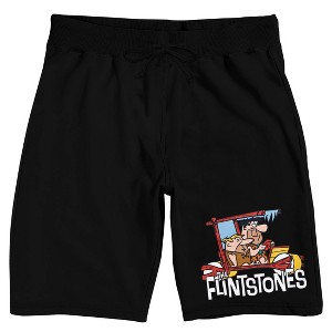 The Flintstones Car Men's Black Sleep Pajama Shorts - 1 of 4