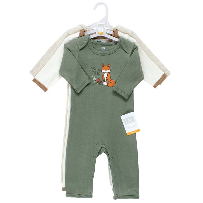 Hudson Baby Infant Boy Cotton Coveralls, Forest Fox, 3 of 7
