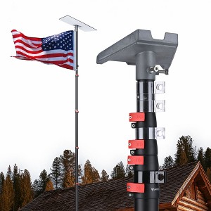 Yescom EZ GO 25ft Starlink Gen 3 Ground Pole Mount Kit with Adapter Telescopic Flagpole Mount for Outside House Inground Camping Tailgating Black - 1 of 4