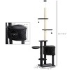 Adjustable Floor to Ceiling Cat Tree Tower with Condo,Perches,Scratching Posts and Rope,Multi Level Activity Center - LAOTIES - 2 of 4