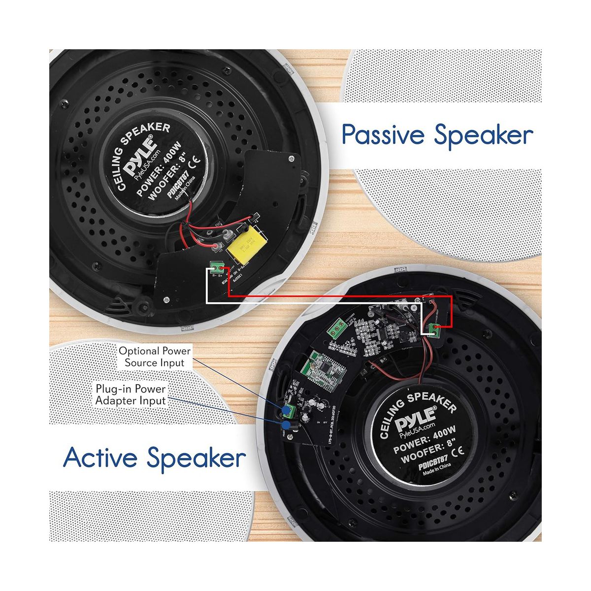Pyle 6.5" Bluetooth In-Wall/Ceiling Speakers for Streaming with Flush Mount Design - Black - thumbnail 3