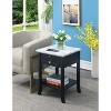 HomeStock Belmont End Table with Drawer and Slide Out Shelf, White Faux Marble Top with Black Frame, Stylish Accent Side Table with Storage - 3 of 4