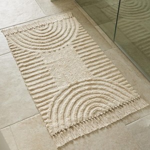 Attop Beautiful Boho Rug with Tassels for Your Bathroom - Soft 2 x 3 ft. Cotton Rug Fits Perfectly Into Your Bath - 1 of 4
