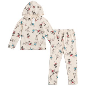 Disney Mickey Mouse Donald Duck Pluto Minnie Mouse Baby Pullover Hoodie and Pants Outfit Set Newborn to Infant - 1 of 4