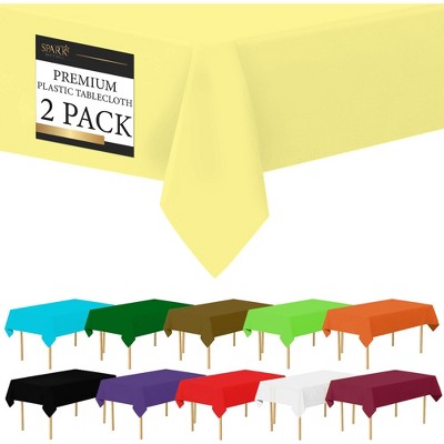 Plastic Tablecloth Disposable, Tablecloths for Rectangle Tables 54 inch. x 108 inch. Fits Tables Up to 8 Feet, Table Cloth for Party - SparkSettings