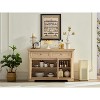ORRD Farmhouse Kitchen Storage Cabinet with Drawers & Doors, Roman Column Design, Wooden Coffee Bar & Wine Cooler - 3 of 4