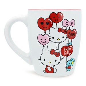 Silver Buffalo Sanrio Hello Kitty Heart Balloons Ceramic Latte Mug | Holds 25 Ounces - 1 of 4