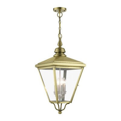 Livex Lighting Adams 4 - Light Pendant in  Antique Brass/Brushed Nickel