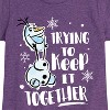 Girls' - Frozen 2 - Olaf Trying To Keep It Together Fitted Short Sleeve Graphic T-Shirt - 2 of 4