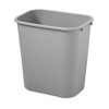 Rubbermaid Resin Wastebasket, Plastic Under Desk Trash Can, 7 Gal, Gray, 2 Pack - 2 of 3