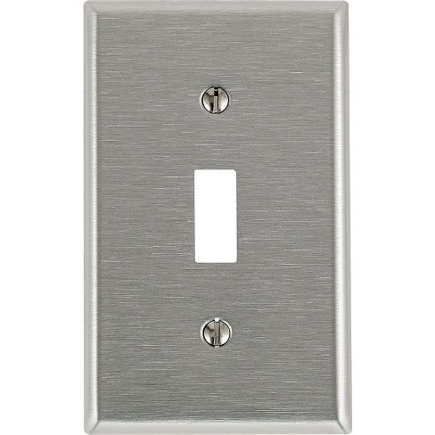 Leviton Silver 1 Gang Stainless Steel Toggle Wall Plate 1 Pk : Target