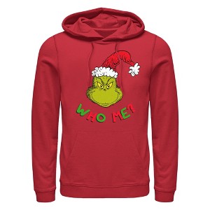 Men's Dr. Seuss Christmas The Grinch Who Me Pull Over Hoodie - 1 of 4