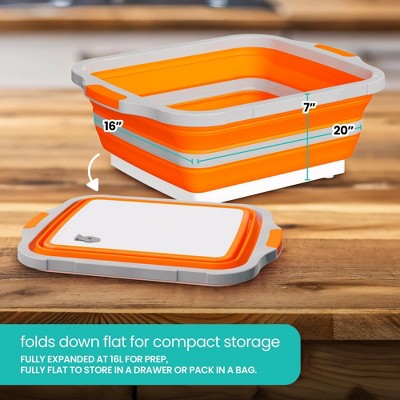 Modern Innovations Collapsible BBQ Prep Tub 16 L with Lid Drain Spout Cutting Board Marinating Grilling Tray Food Storage for Outdoor Cooking Camping Tailgating Kitchen — фото 5