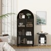 65" Arched Metal Storage Cabinet, Freestanding Display Cabinet with Glass Door, Kitchen Pantry Cabinet, Versatile Bookcase for Home Living Room - 4 of 4