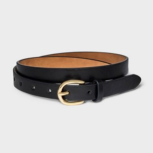 Women's Skinny Belt - A New Day™ Black - 1 of 3