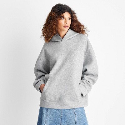 Women's Hooded Neoprene Oversized Sweatshirt - Future Collective Gray