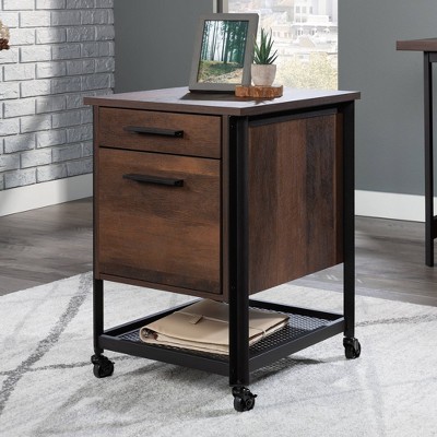 Barrel Oak 2-Drawer Mobile File Pedestal with Metal Frame