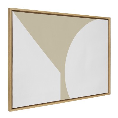 Kate and Laurel Sylvie Minimal Max Mod II Soft Neutral Framed Canvas by The Creative Bunch Studio, 28x38, Natural
