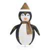 Snow Penguin Figure Black and white Fabric, steel 23.6 in tall - 2 of 4