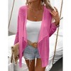 Lightweight Crochet Cardigan Sweater Rib Knit Open Front Sweater Coats - 2 of 4