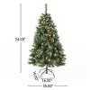 NicBex 4.5ft Prelit Artificial Christmas Tree with 407 Branch Tips, 200 LED Lights and Pinecones for Decorations, Green - 2 of 4