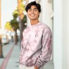 Dalix Ghost Embroidered Washed Crewneck Sweatshirt Long Sleeve Fleece Cotton Mens - 4 of 4