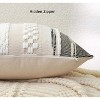 LISM 18x18 Inch Boho Chenille Tufted Pillowcase,Decorative Striped Square Pillow Covers Set of 2 - 3 of 4