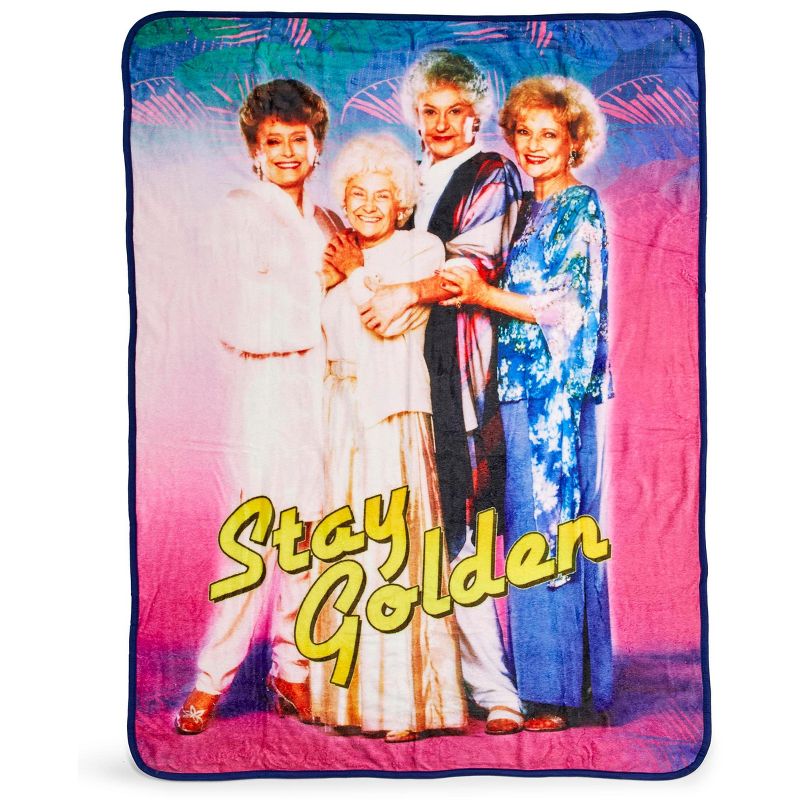 Just Funky The Golden Girls Stay Golden 45 x 60 Inch Fleece Throw Blanket, 1 of 7