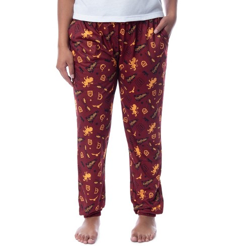 Harry Potter Womens Hogwarts House Sleep Jogger Pajama Pants Gryffindor XS Red