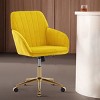 Velvet Upholstered Office Chair Adjustable Swivel Ergonomic Design with Armrests for Home Office or Vanity-3irtyhousy - 3 of 4