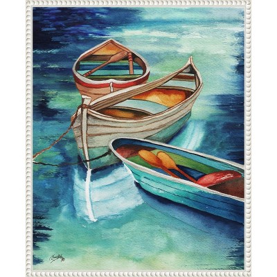 Amanti Art Docked Boats I by Elizabeth Medley Canvas Wall Art Print Framed 16 x 20-in.
