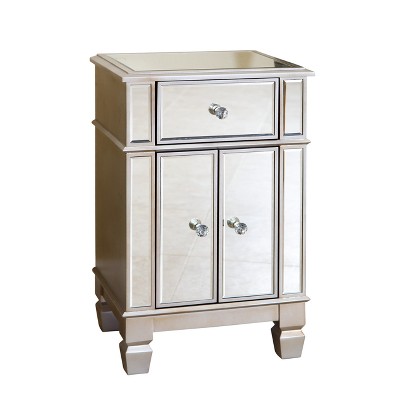 Raven Mirrored Accent Table Silver - Abbyson Living