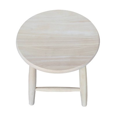 Unfinished Solid Parawood Scooped Seat Stool