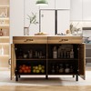 Famapy Brown 2-Doors Kithchen Island With 2 Drawers - image 2 of 4