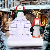 5 ft Lighted Christmas Inflatables Outdoor Decorations Penguins with a Scarf and Igloo, Rotating Colorful Light - 2 of 4