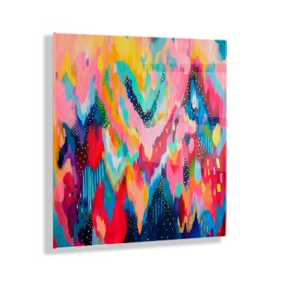 23" x 23" Brushstroke by Jessi Raulet of Ettavee Floating Acrylic Wall Canvas: Modern Decor, Office Art - Kate & Laurel All Things Decor