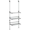 vidaXL Adjustable 3-Tier Hanging Aluminum Laundry Drying Rack - Space-Saving, Easy Hanging, Silver - 2 of 4
