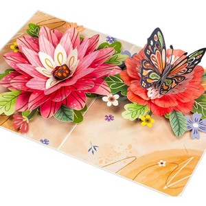 Frndly by Paper Love, 3D Bloom and Butterfly Pop Up Card, For All Occasion - Handcrafted 100% Recycled and Eco-Friendly, 8" x 6" Cover - 1 of 4