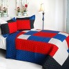 Slickblue Handmade Full/Queen Quilt Set, 100% TC Fabric, Patchwork Geometric Design, 4 Color Options, 3-Piece Set - 4 of 4